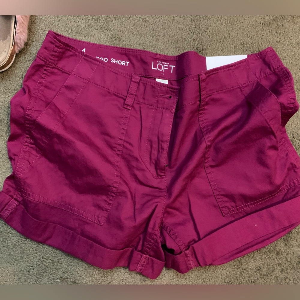 New with tag Ann Taylor LOFT cargo Short size 4 raspberry